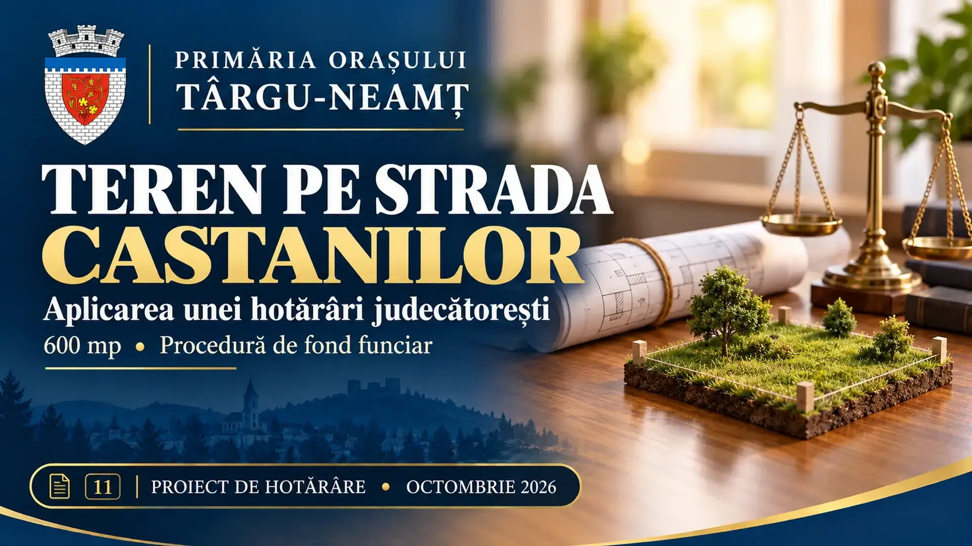 Ilustrație pentru proiectul de hotărâre: Teren de 600 mp de pe strada Castanilor din Târgu-Neamț, propus pentru aplicarea unei hotărâri judecătorești