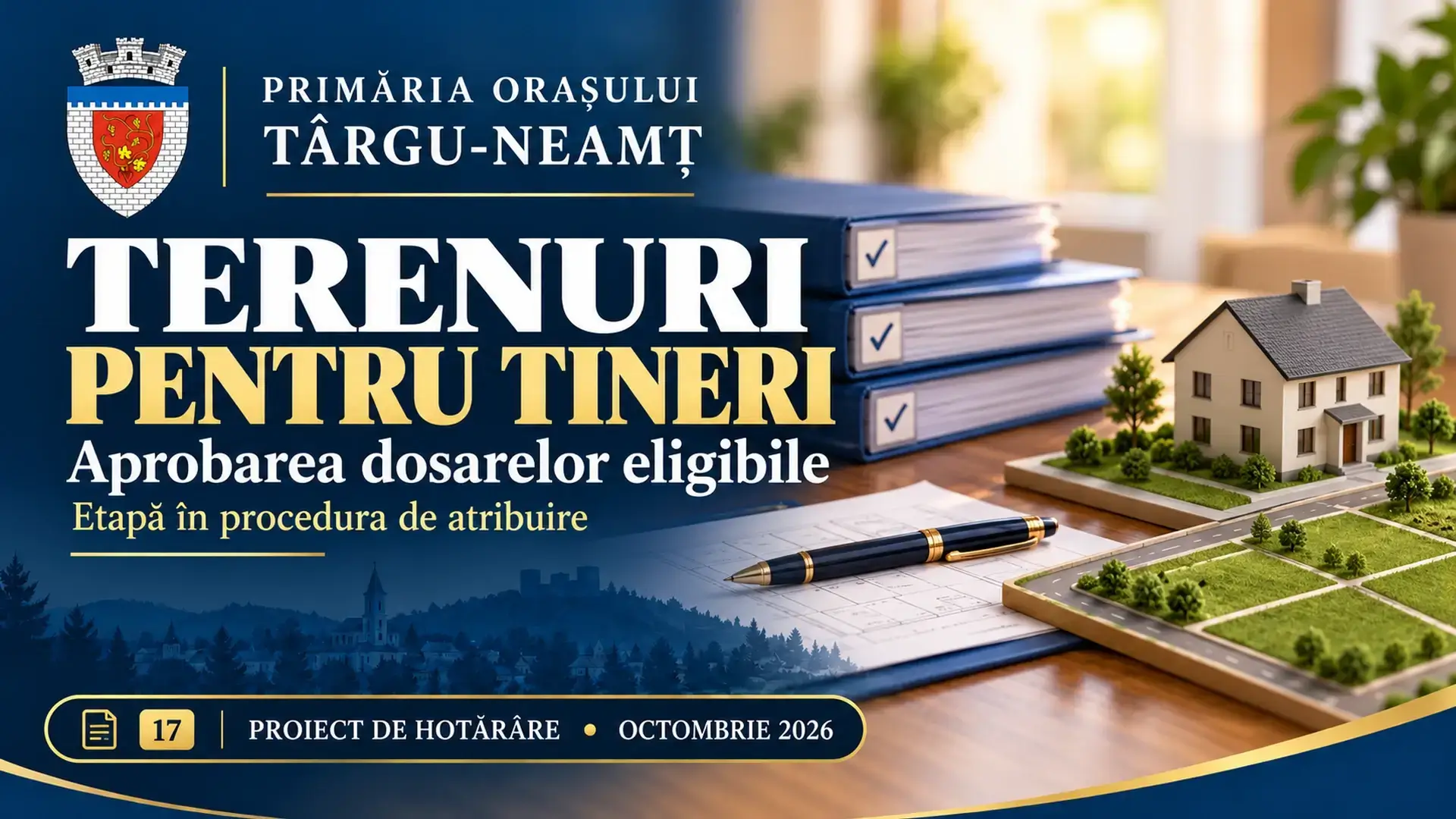 Ilustrație pentru proiectul de hotărâre: Două dosare pentru terenuri destinate tinerilor din Târgu-Neamț, propuse spre aprobare