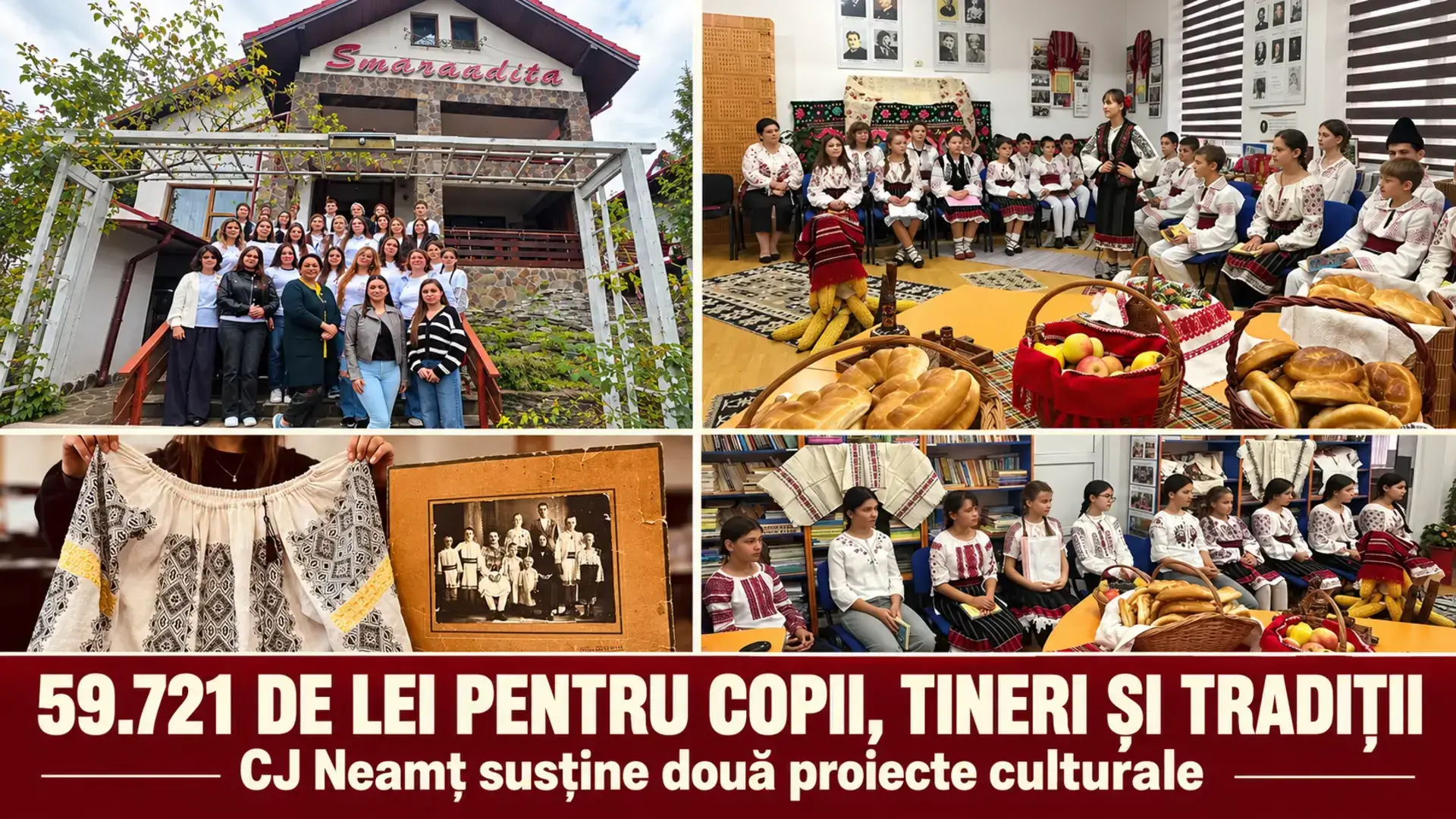 Colaj cu activități de patrimoniu cultural pentru elevi și copiii Ansamblului Românașii din Timișești