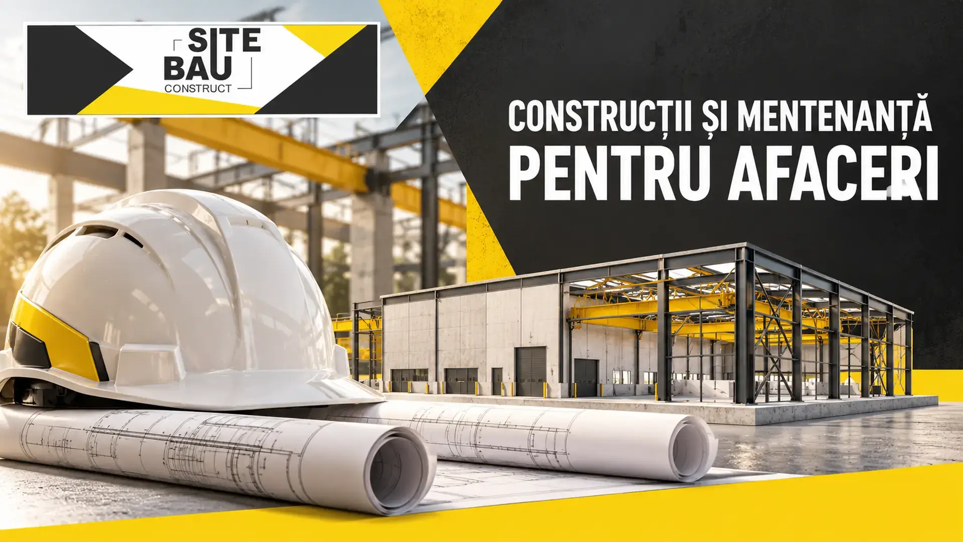 Copertă ilustrativă SITE BAU CONSTRUCT despre construcții și mentenanță pentru afaceri.